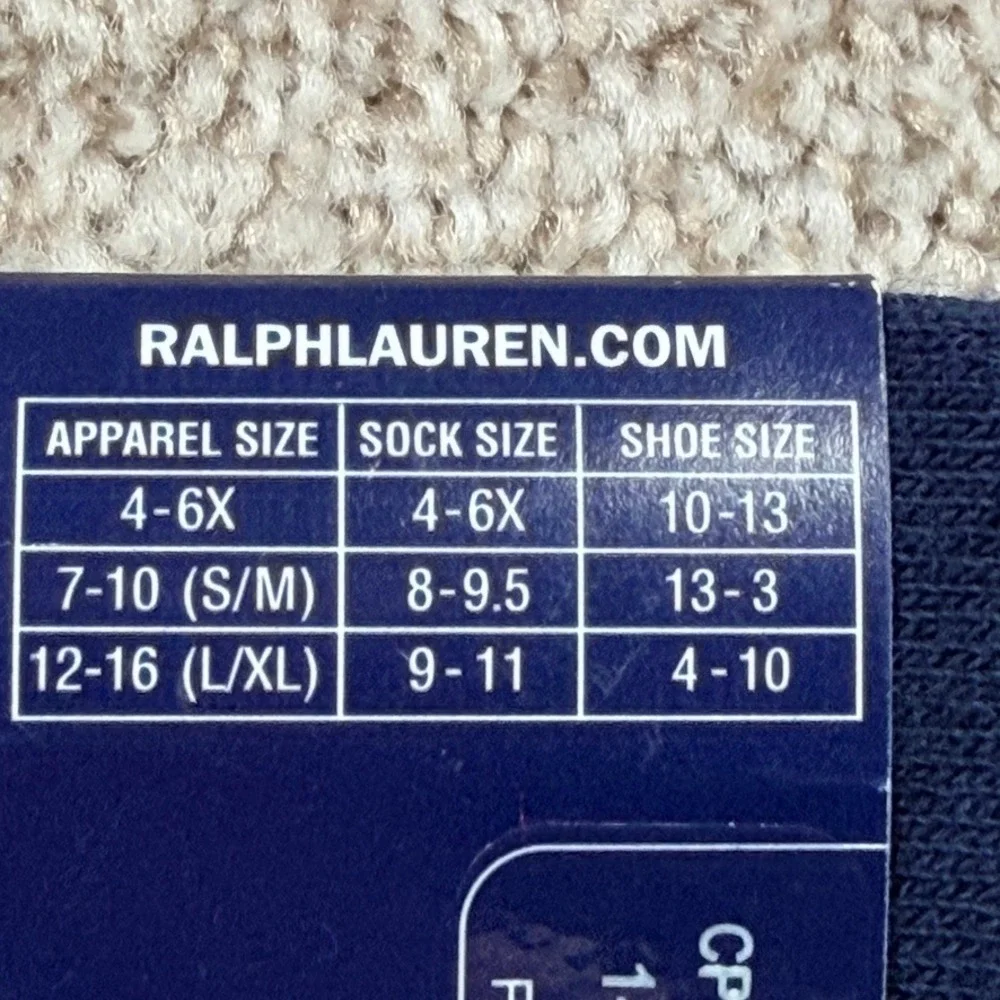 Ralph Lauren Girls 2 Pair Crew Socks Green Striped Navy Size 8-9.5 Shoe 13-3